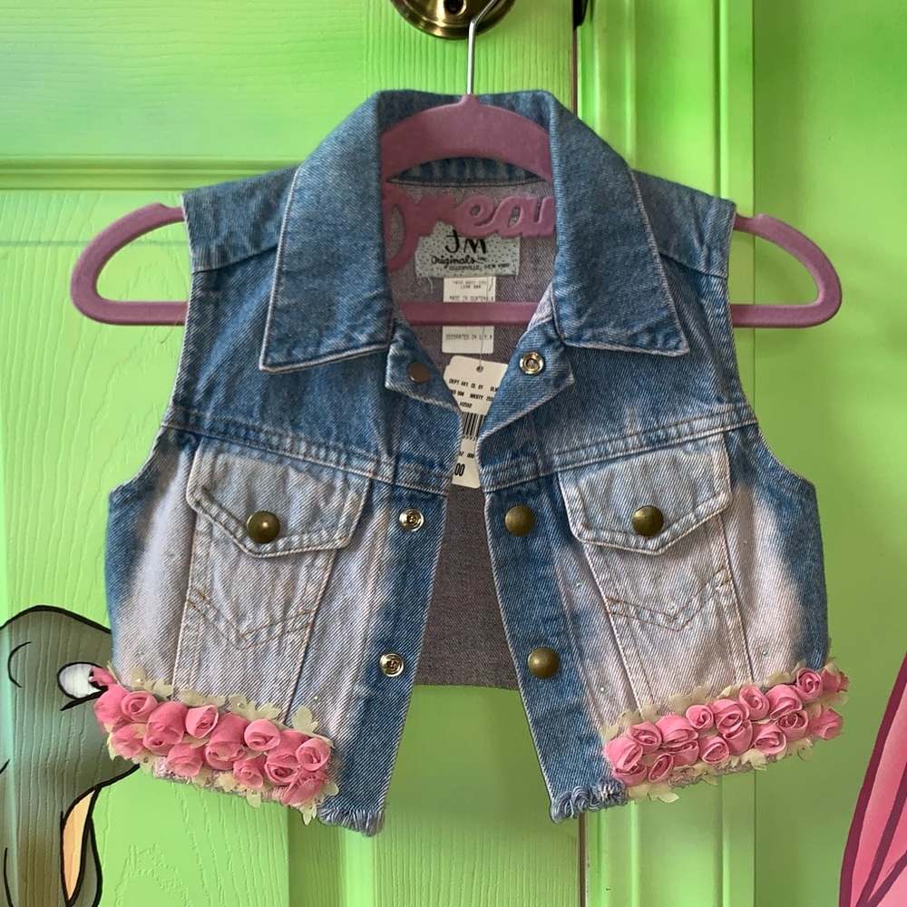 Vintage JM Originals Jean Jacket Vest Girls 4T NWT
